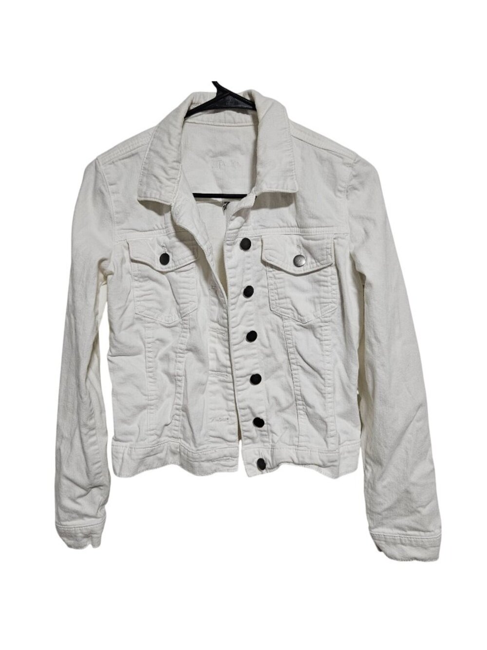 Kut From The Kloth Jean Jacket Womens Size XS White Denim Button Front Retro
